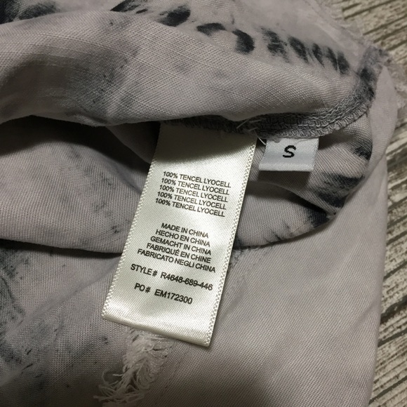 Cloth & Stone Tie Dye Button Shirt Women’s S Gray Raw Hem Lyocell Tencel - Picture 10 of 10